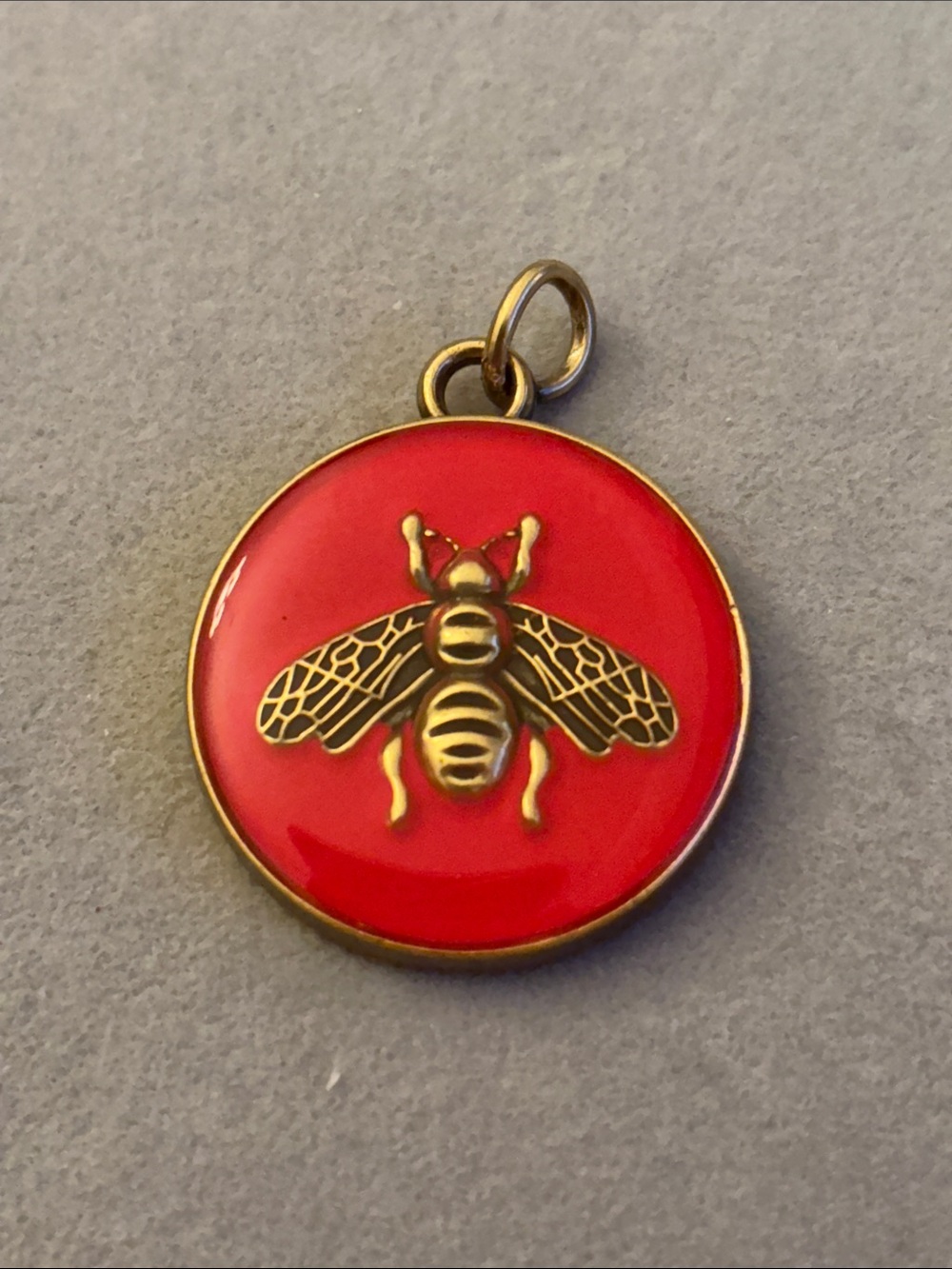 Gold Bee Red Enamel Pendant Necklace - Women Jewelry